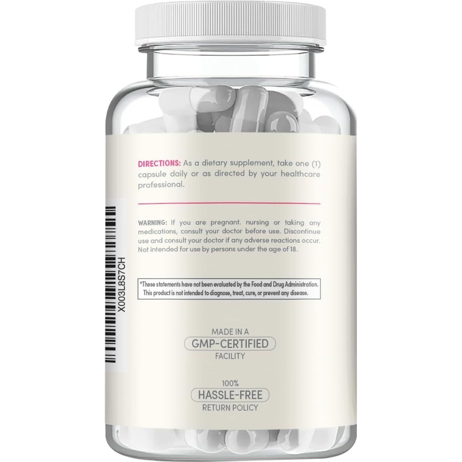 Clear Formulas High Absorption Vitamin B1 180 veggie caps supplement facts panel showing ingredient dosage