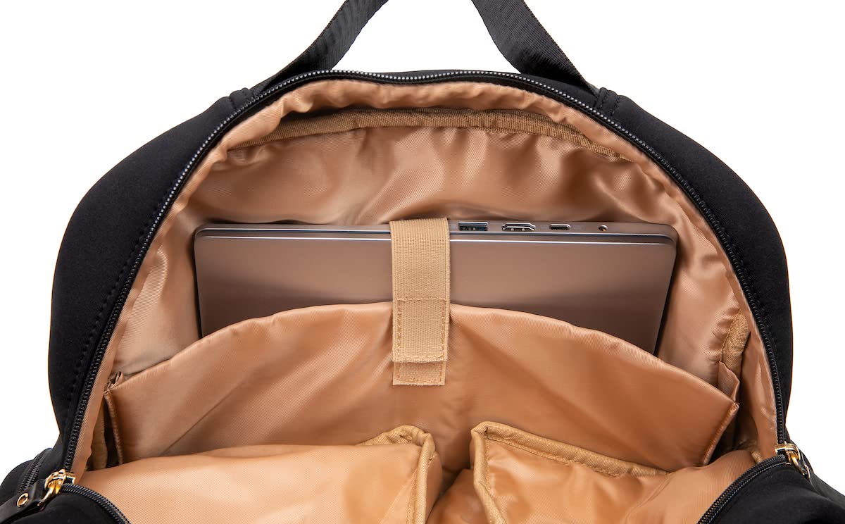 Sarah Wells Fiona premium backpack back view focusing on adjustable shoulder straps
