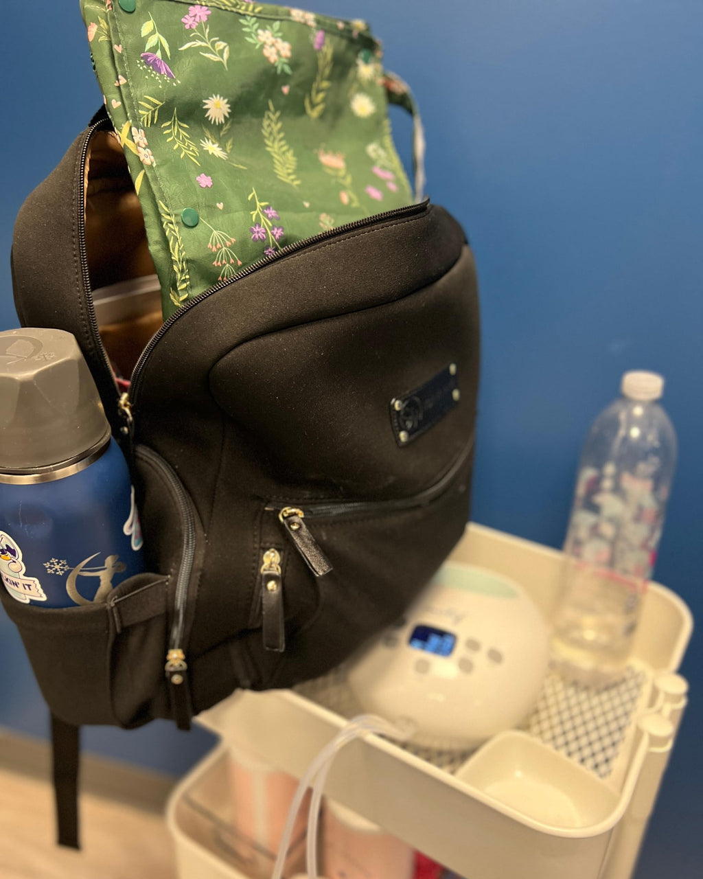 Sarah Wells Fiona washable backpack demonstrating spacious interior pocket organization