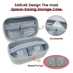 Sarlar breast pump storage case interior mesh pockets holding charging cables and nursing accessories