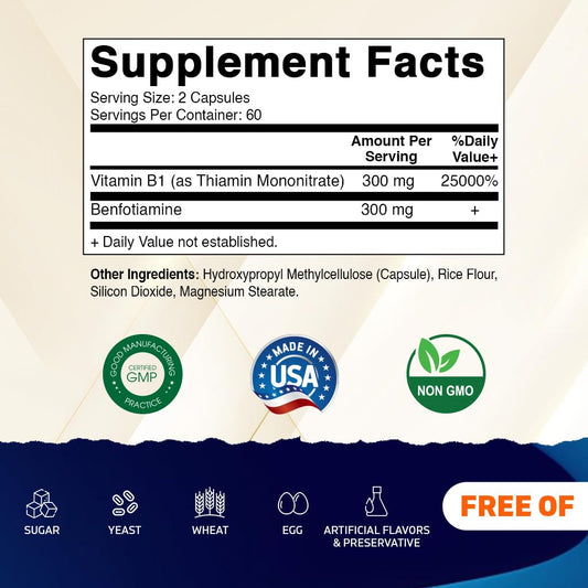 Vitamatic dual action fat and water soluble vitamin B1 complex supplement details panel