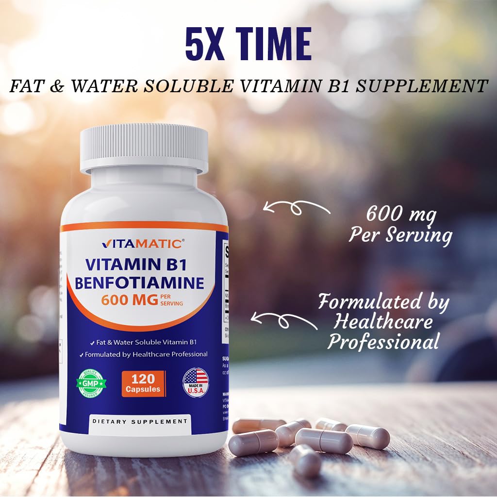 Vitamatic nerve health support dietary supplement bottle in upright position