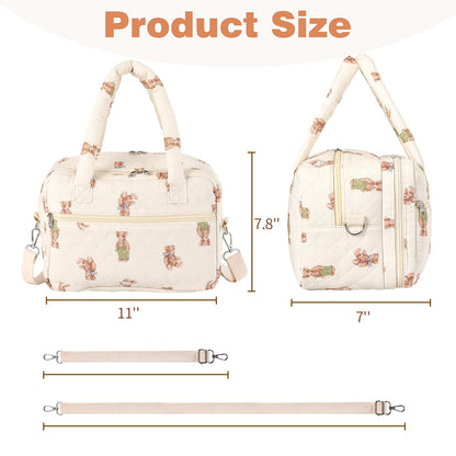 VerveBaby maternity storage bag open showing elastic pouches for wearable pump placement