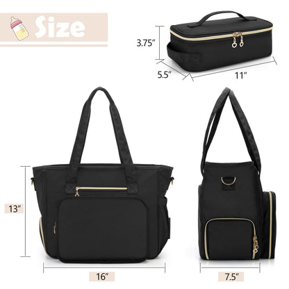 BAFASO mother utility bag showing side quick-access tissue dispenser pocket and spacious rear zippered pouch.