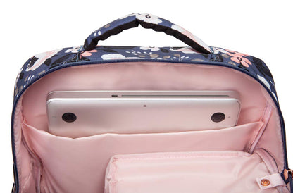 Insulated pump compartment detail on Sarah Wells Kelly backpack