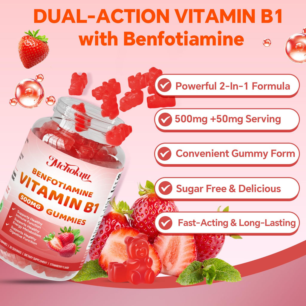 Side profile of Mchokuu 60 count supplement bottle