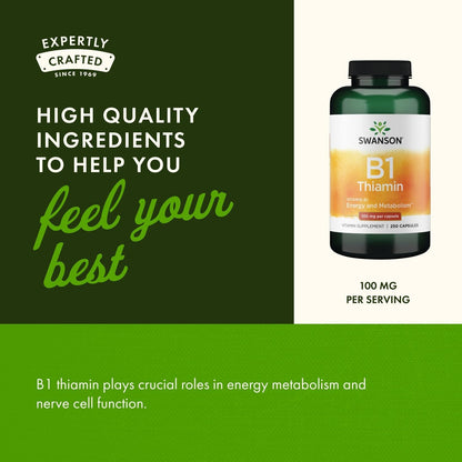 Swanson daily B complex capsule supplement for mental and physical wellness