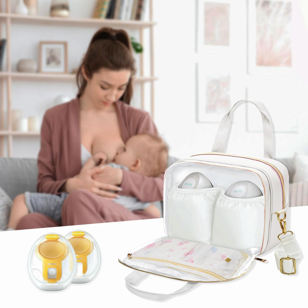 Rain Bunny premium breast milk cooler bag with adjustable shoulder strap and top handle.