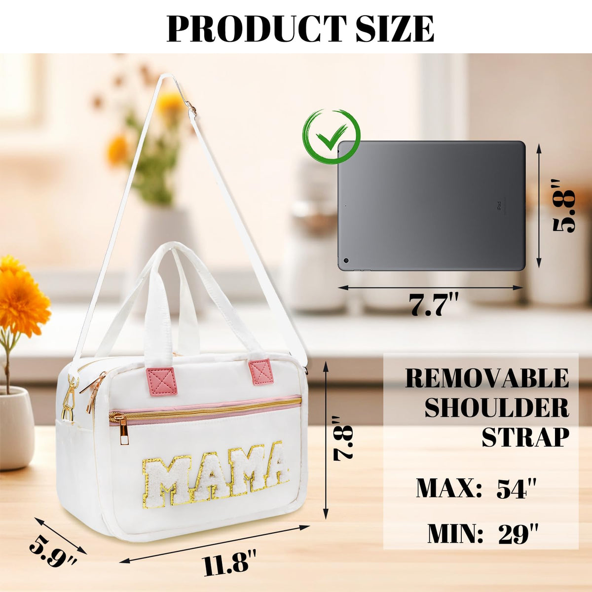 Rain Bunny waterproof polyester pump organizer displaying mesh pocket for charger cords.