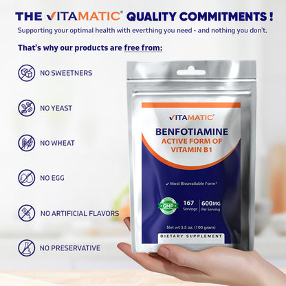 Pure thiamine derivative powder for glucose metabolism and neuropathy relief.