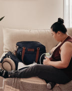 Sarah Wells Lizzy tote interior showing padded laptop sleeve and organization pockets