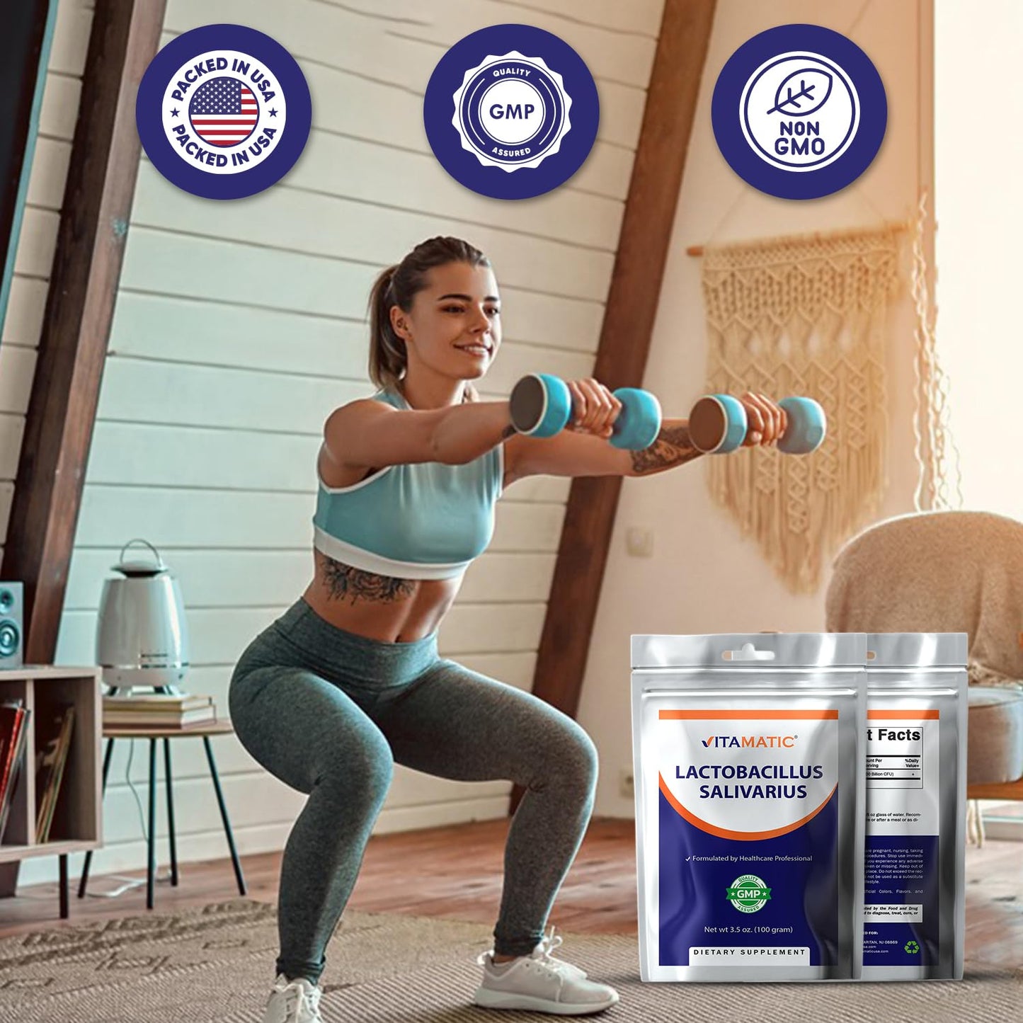 Close up of the authentic USA imported Vitamatic dietary supplement seal.