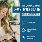 Triquetra Health 5-MTHF folate supplement nutritional facts label close up
