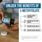 High potency L-Methylfolate capsules by Triquetra Health for methylation support