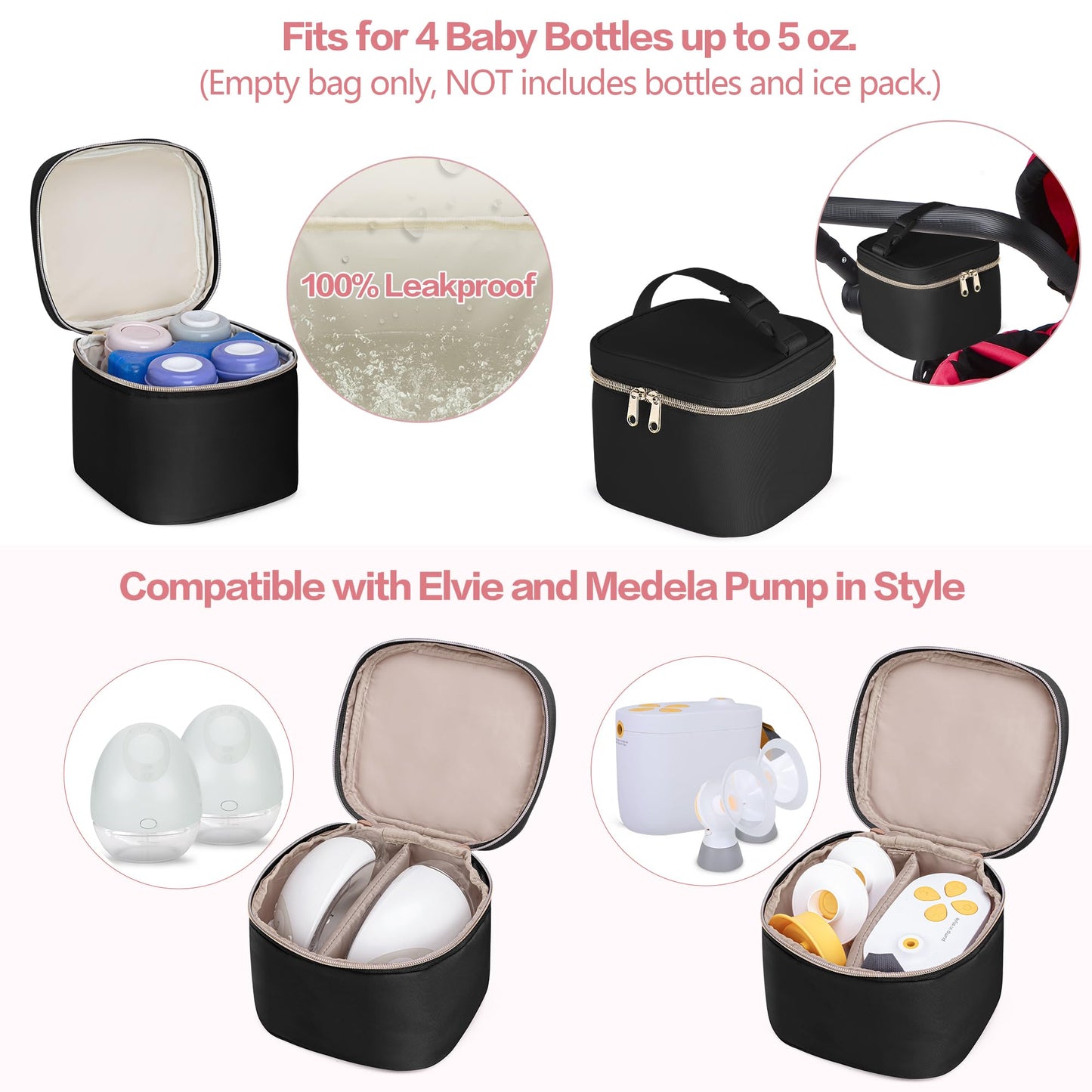 Fasrom double layer pumping bag with top tote detached from the bottom cooler compartment