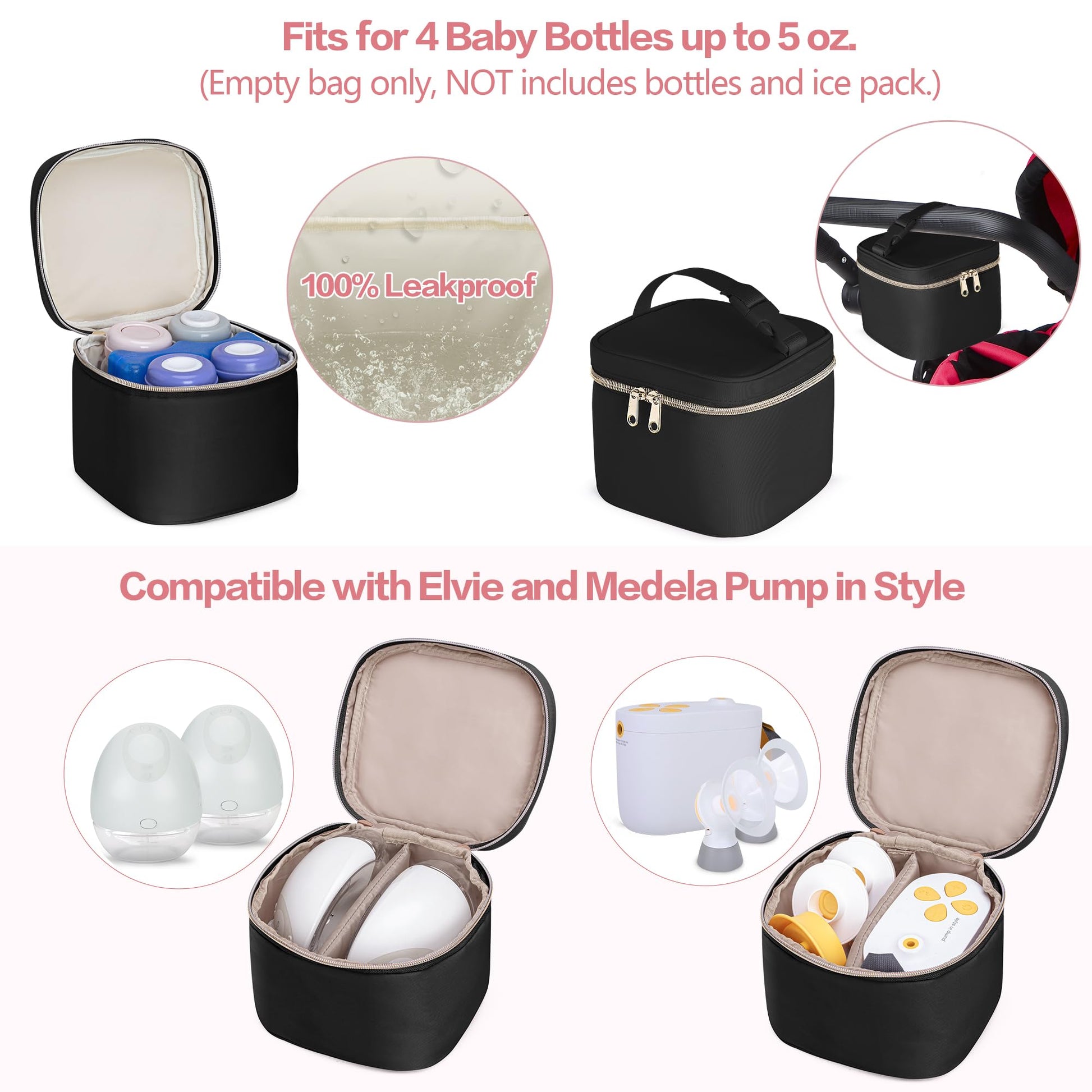 Fasrom double layer pumping bag with top tote detached from the bottom cooler compartment
