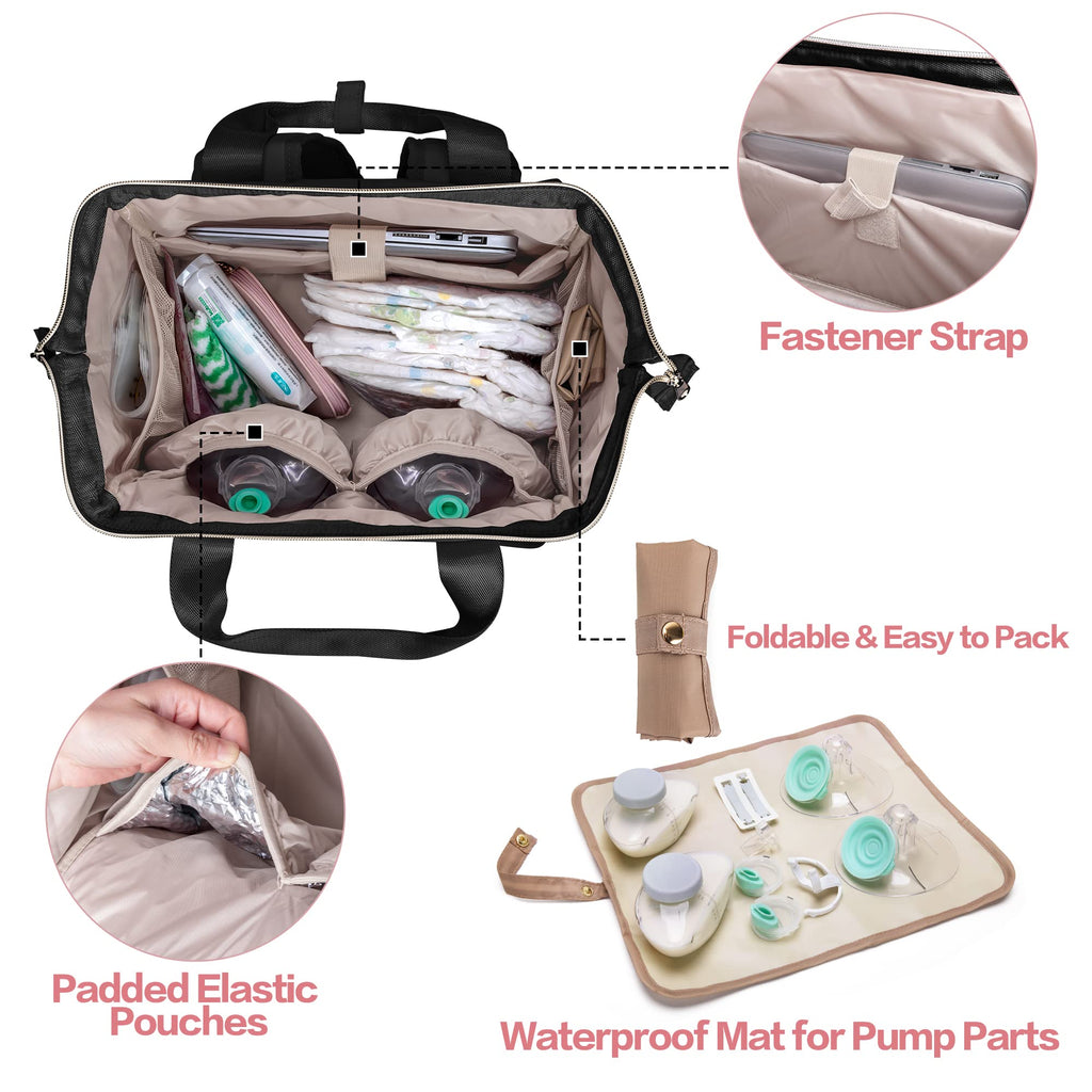 Fasrom insulated lower cooler section packed with baby bottles and cooling gel packs
