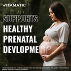 Vitamatic Folic Acid 1mg daily dietary supplement packaging top angle view