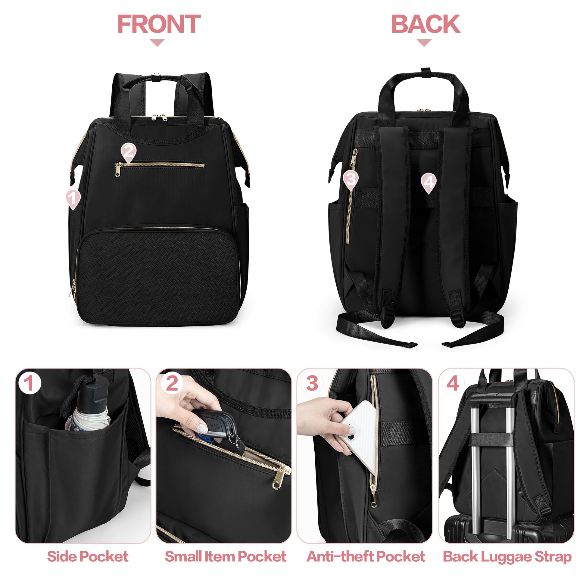 Fasrom hands free pump organizer showing interior elastic pouches holding wearable pumps