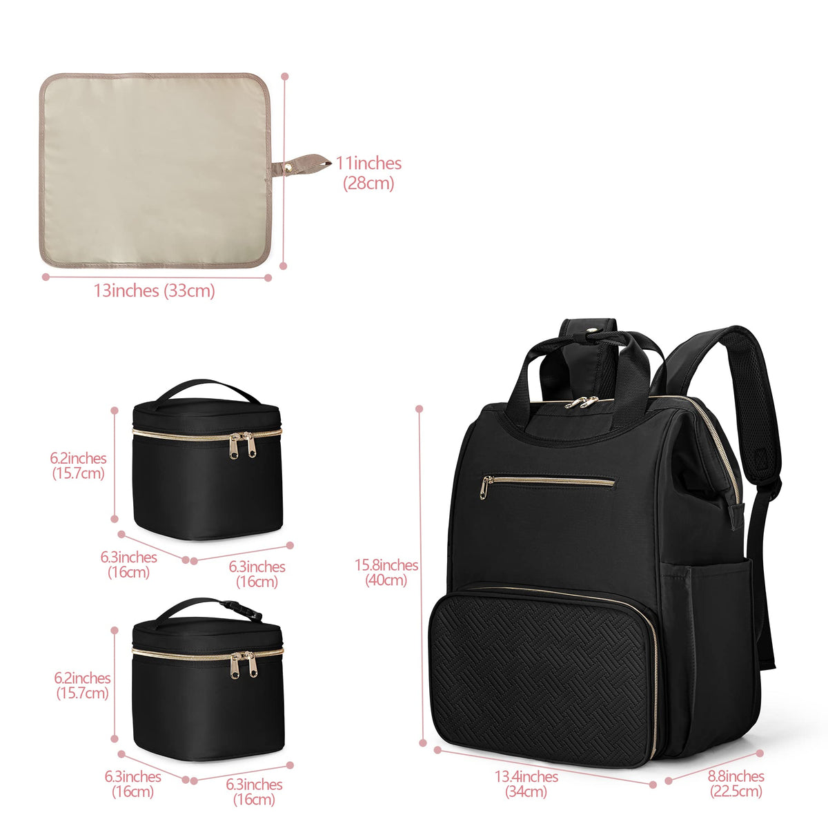 Fasrom black travel utility bag being worn as a comfortable laptop backpack by a mother