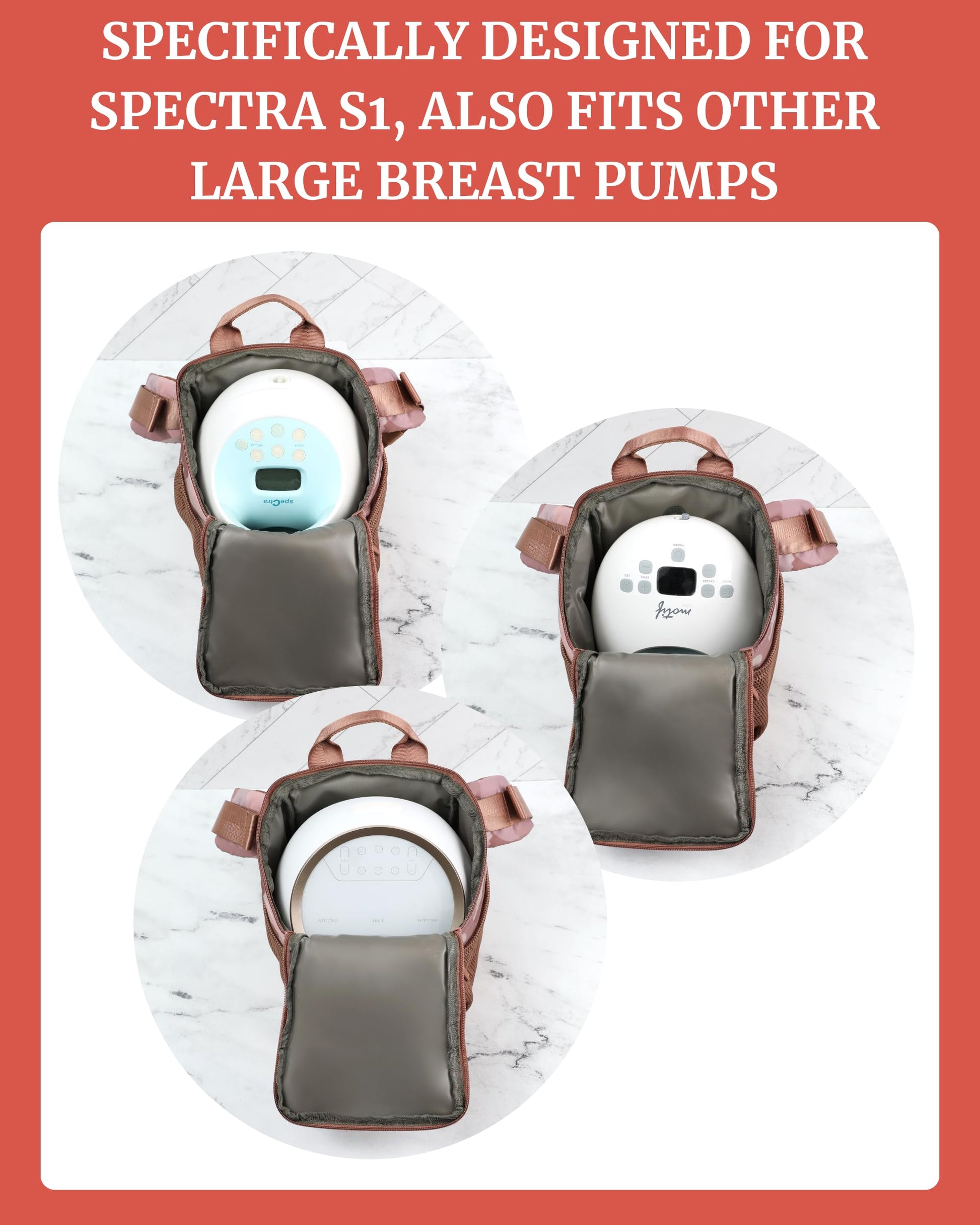 Close up view of the adjustable padded waist strap on the breast pump fanny pack.