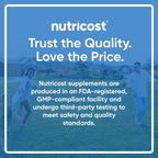 Nutricost Folic Acid Vitamin B9 capsule size and presentation view beside the bottle