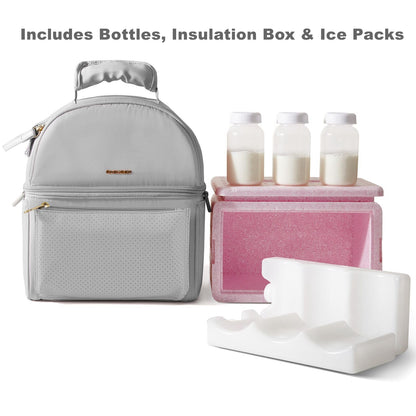 Sunveno double layer pumping bag showing open top and bottom compartments