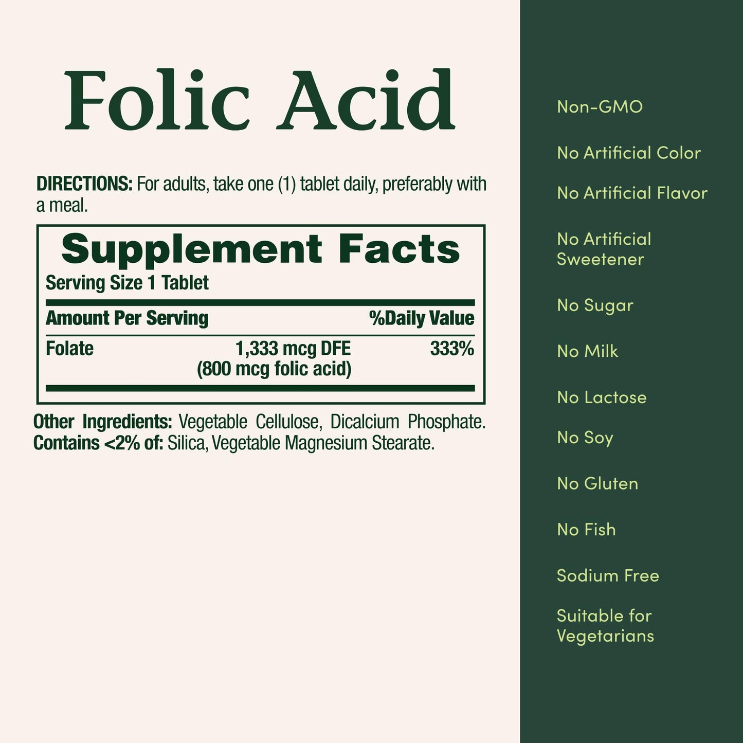 Authentic imported Nature's Bounty Folic Acid bottle for cardiovascular and energy metabolism support