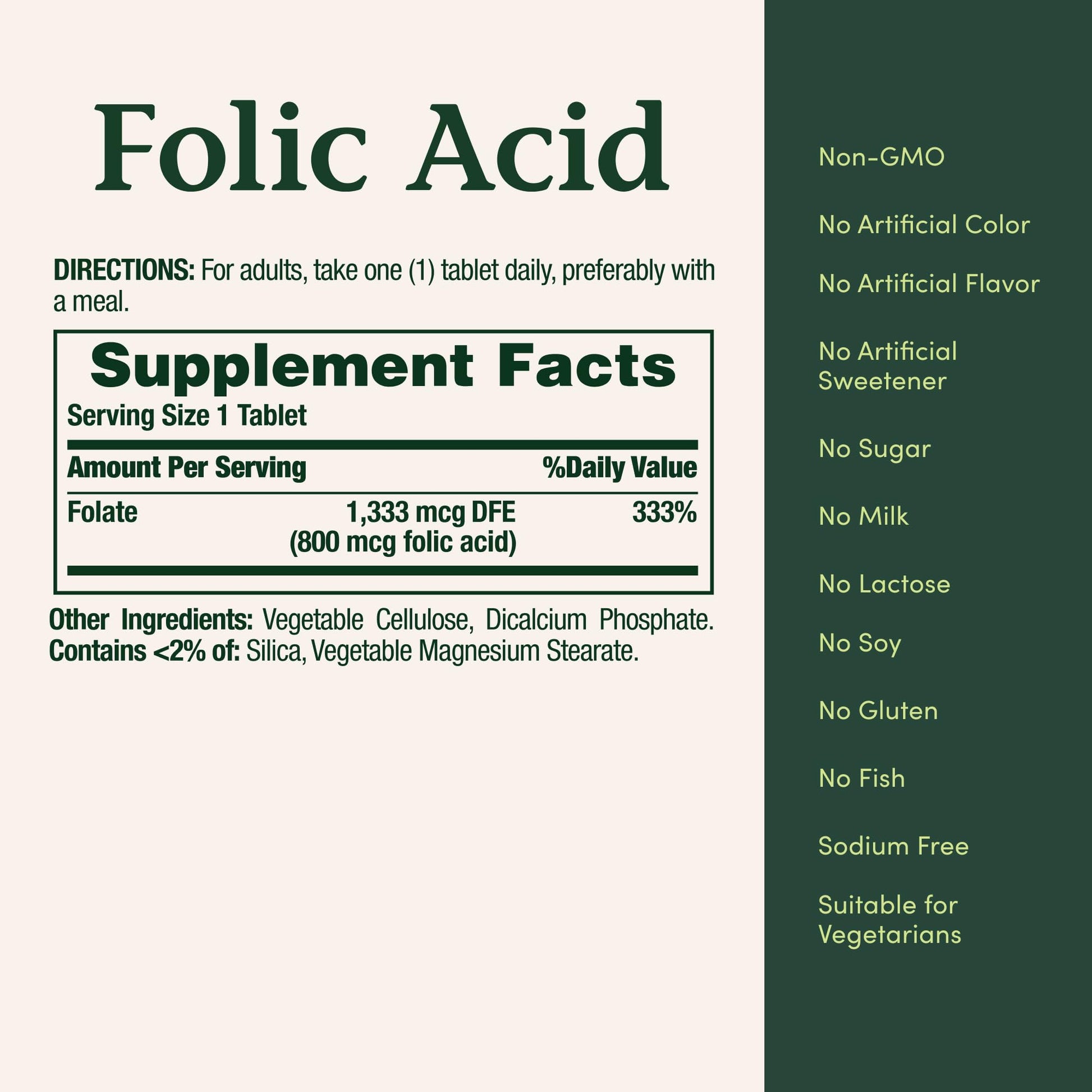 Authentic imported Nature's Bounty Folic Acid bottle for cardiovascular and energy metabolism support