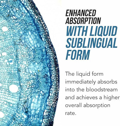 Compact one fluid ounce travel-friendly dropper bottle of imported USA folate supplement