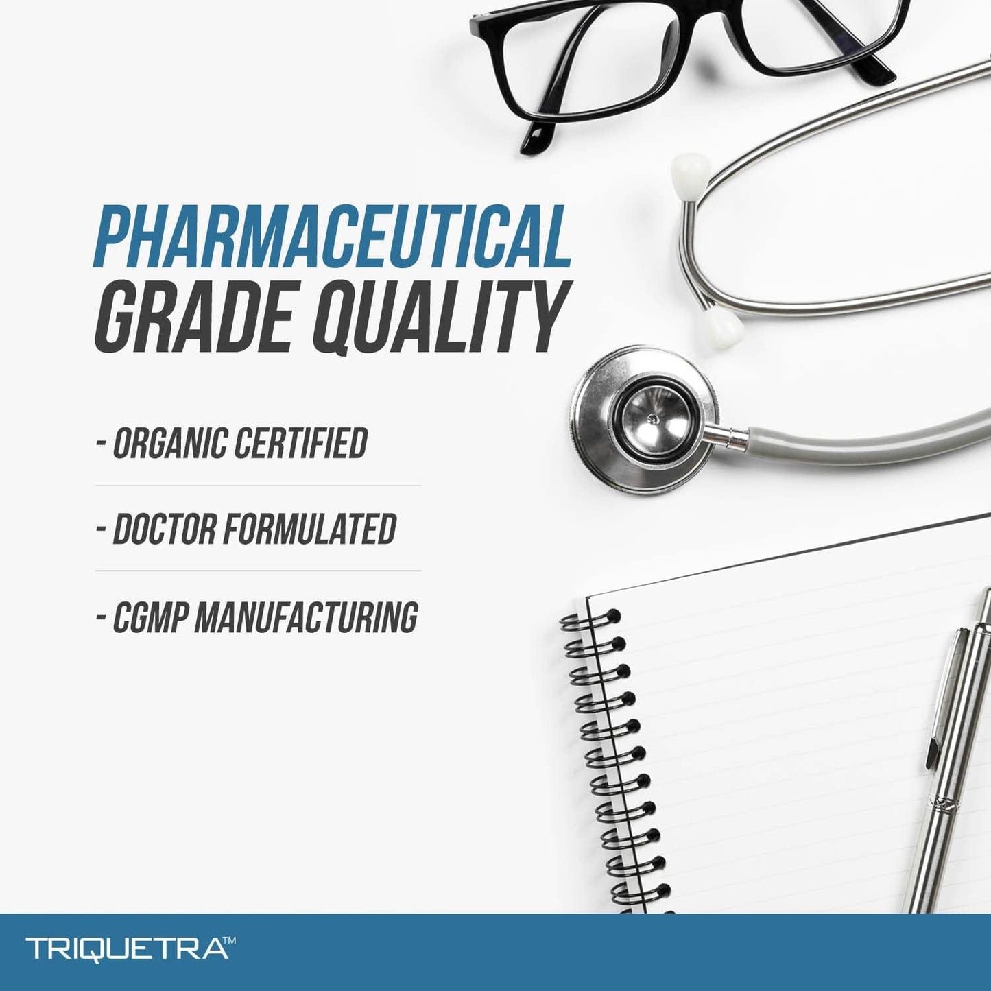Full unboxing display of authentic Triquetra Health 5-MTHF liquid supplement from USA import