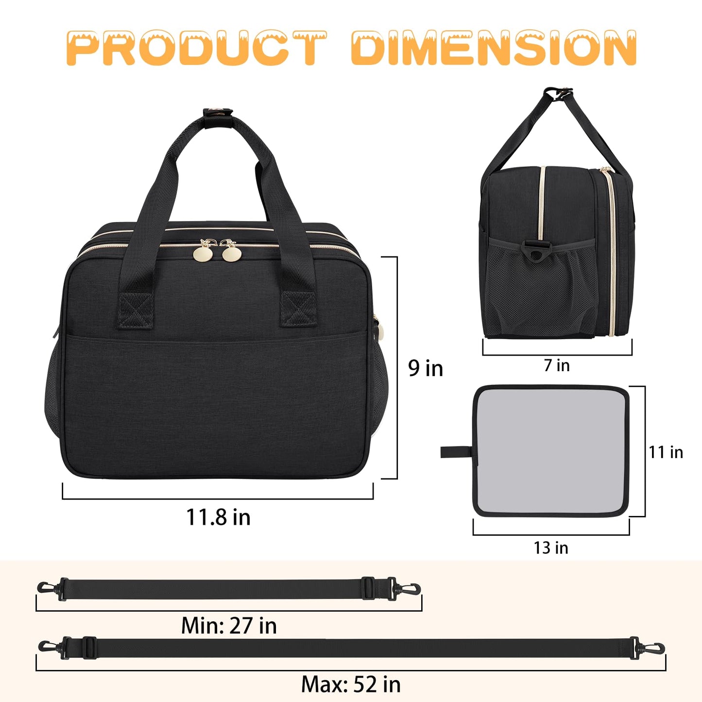OCKLILY wearable breast pump bag waterproof mat unrolled with accessories