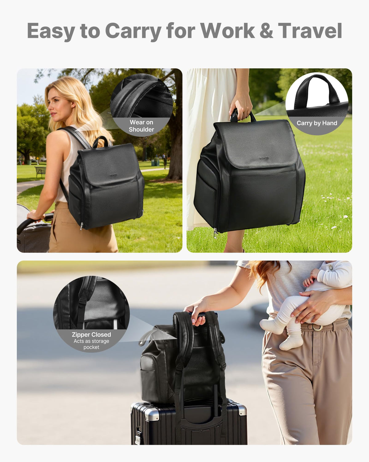 VEVOR multi compartment storage backpack highlighting thirteen organizer pockets