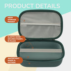 CJZ travel breast pump storage bag opened showing the interior removable tray and mesh pocket