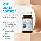 MethylPro active folate supplement capsules display highlighting serving sizes