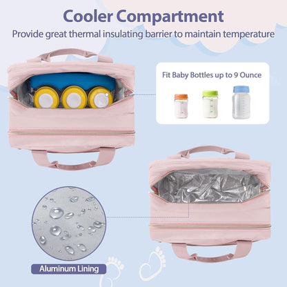 Damero breastmilk cooler bag main compartment lined with silver insulated aluminum foil