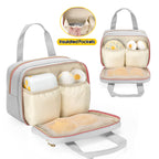 Damero nursing tote front pocket with elastic pouches for pump parts