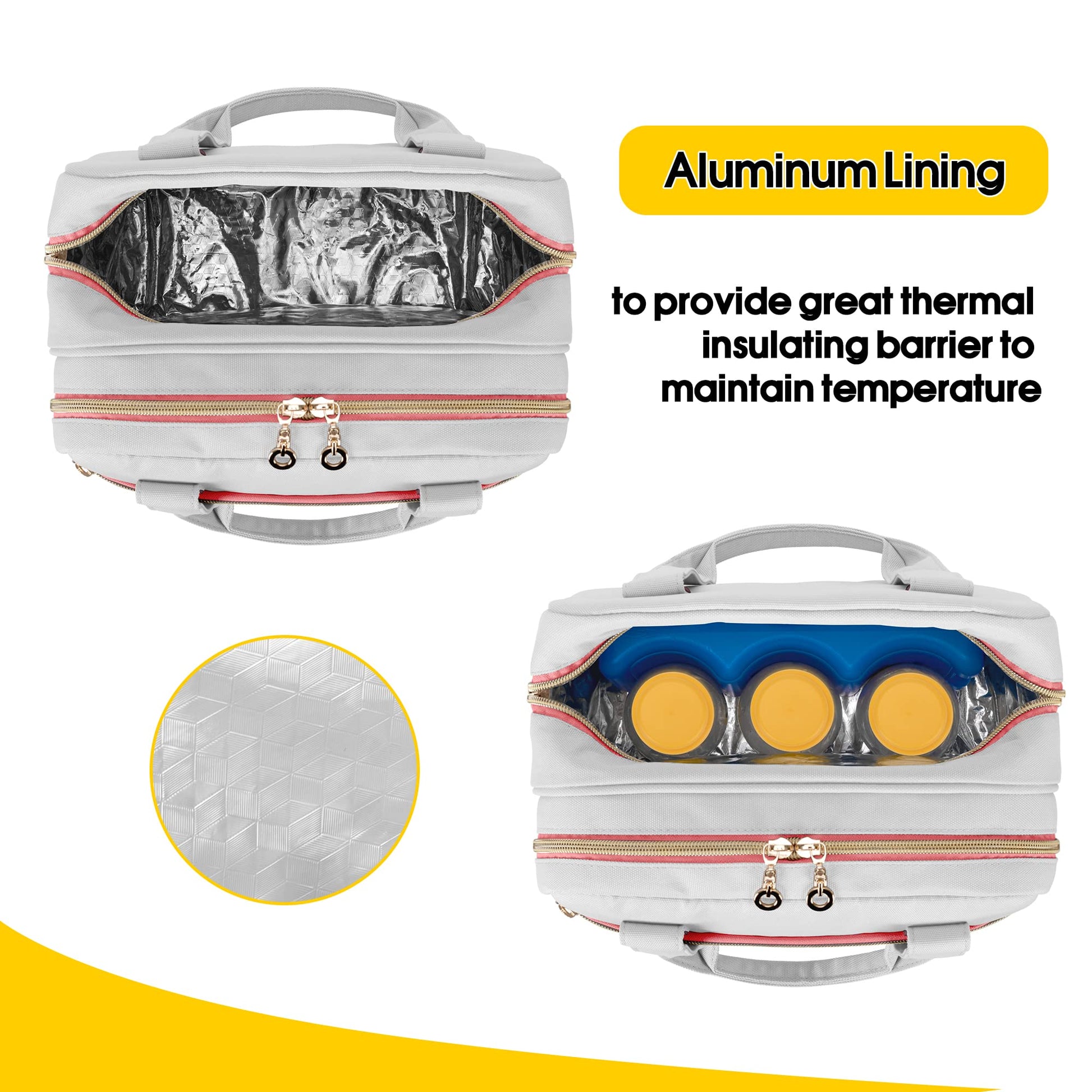 Damero lightweight nylon breast pump travel case with top handle