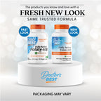 Doctor's Best fully active folate with quatrefolic showing the nutritional supplement facts panel