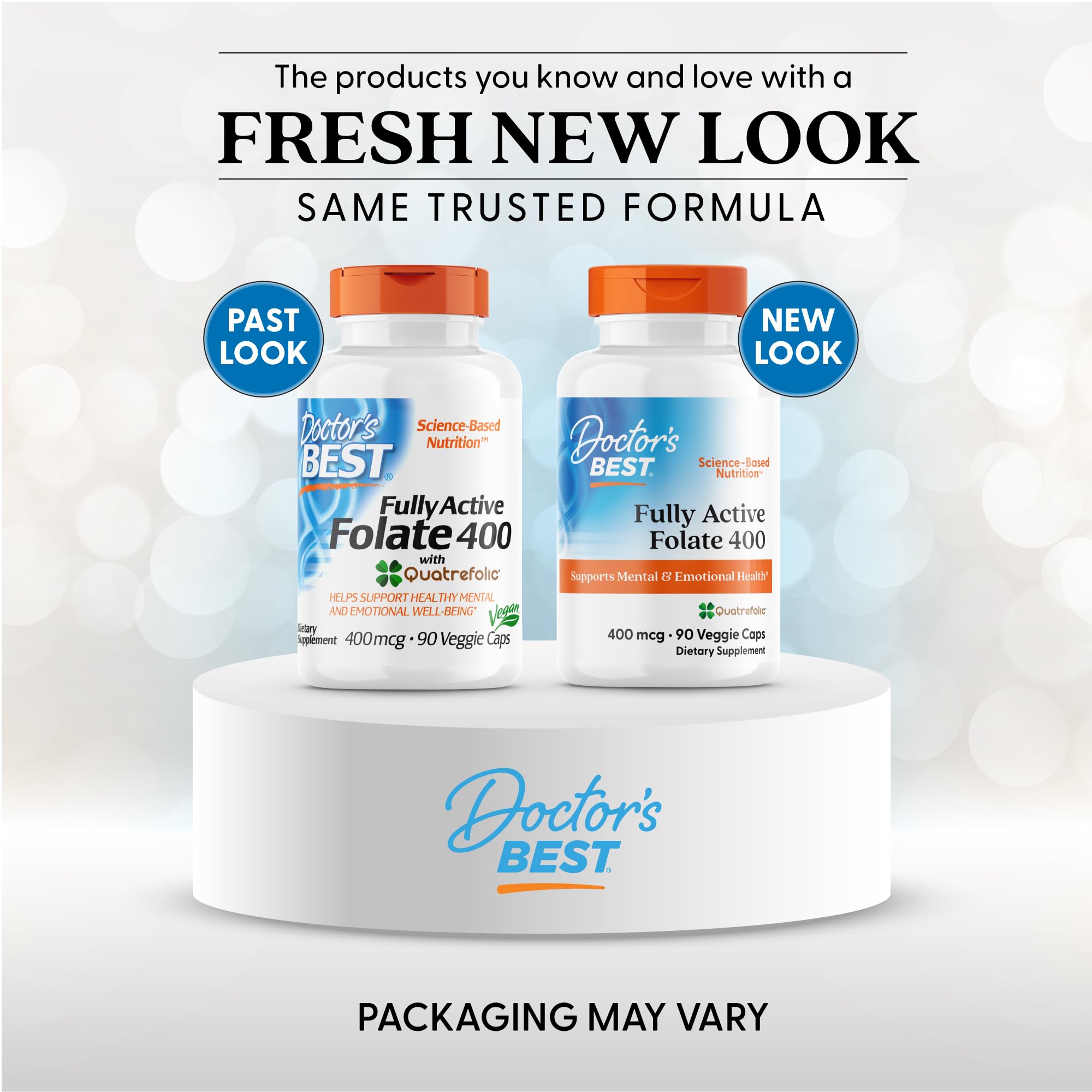 Doctor's Best fully active folate with quatrefolic showing the nutritional supplement facts panel