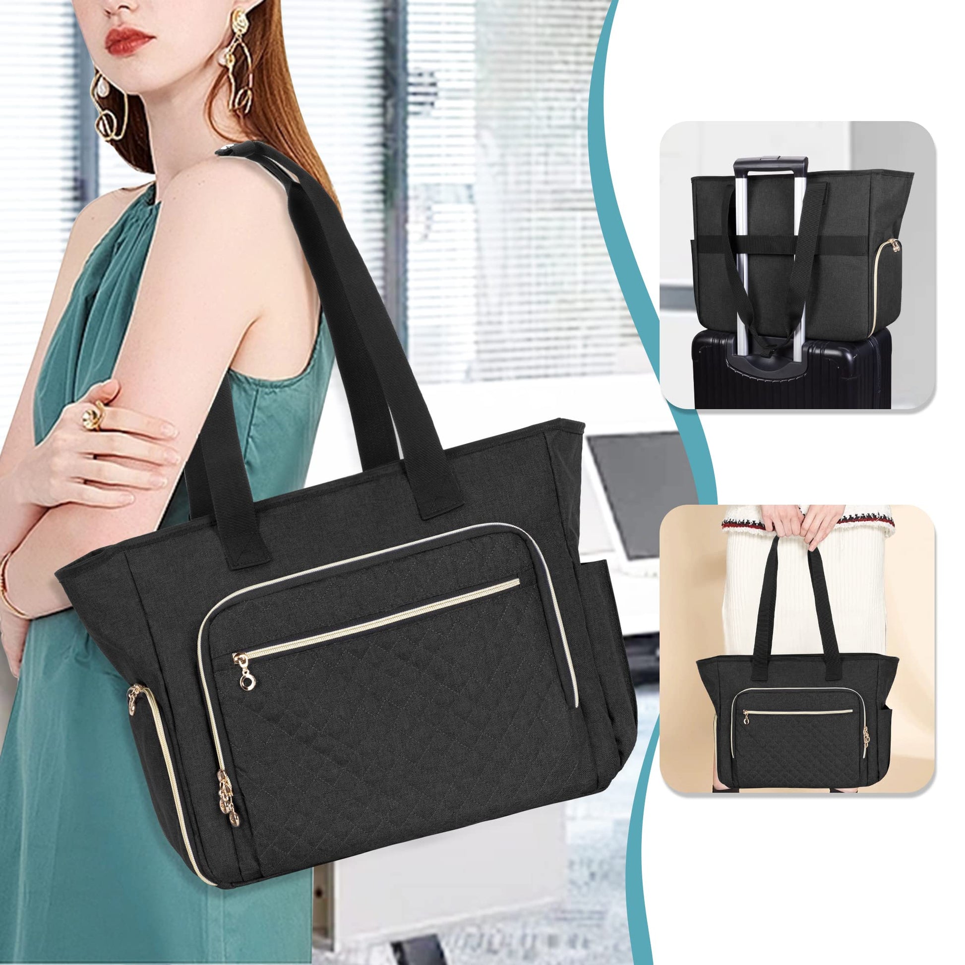 LUXJA breast pump bag side pocket showing easy access compartment for Spectra pump