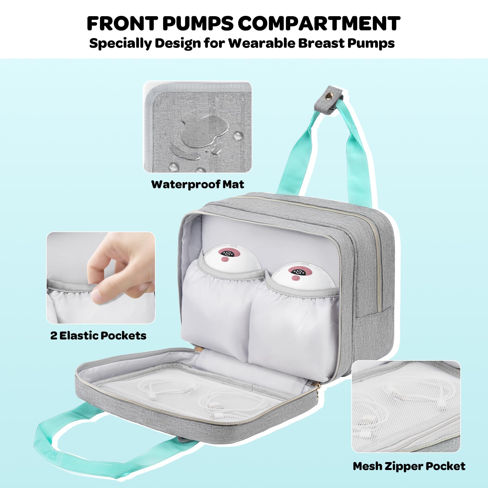 EdirFtra premium pump case being carried as a crossbody bag by a working mother