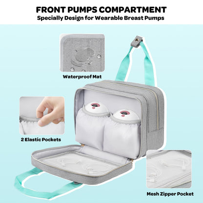 EdirFtra premium pump case being carried as a crossbody bag by a working mother