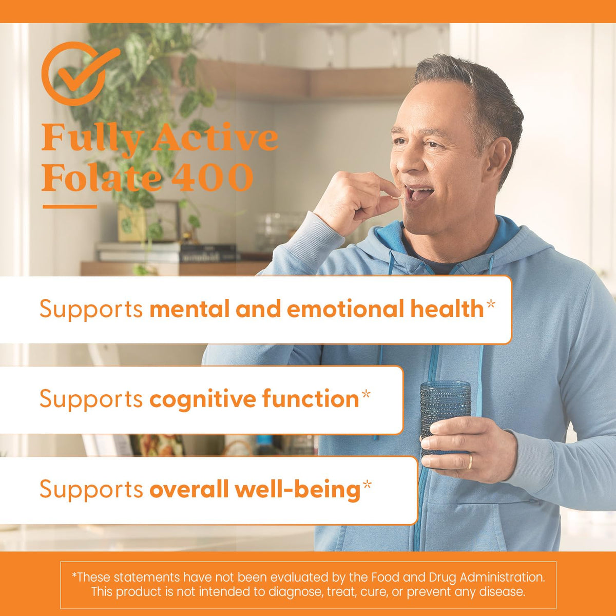 Close-up of the easy-to-swallow vegetarian capsules from Doctor's Best folate 400mcg