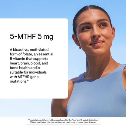 Thorne active vitamin B9 nerve and cardiovascular health supplement packaging side angle