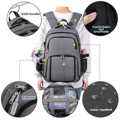 Meesyn adult G tube backpack with adjustable padded shoulder straps for daily mobility.