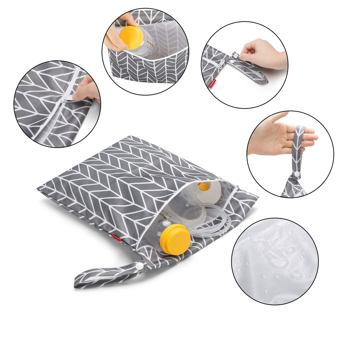Damero wet dry pumping bag with unfolded waterproof mat
