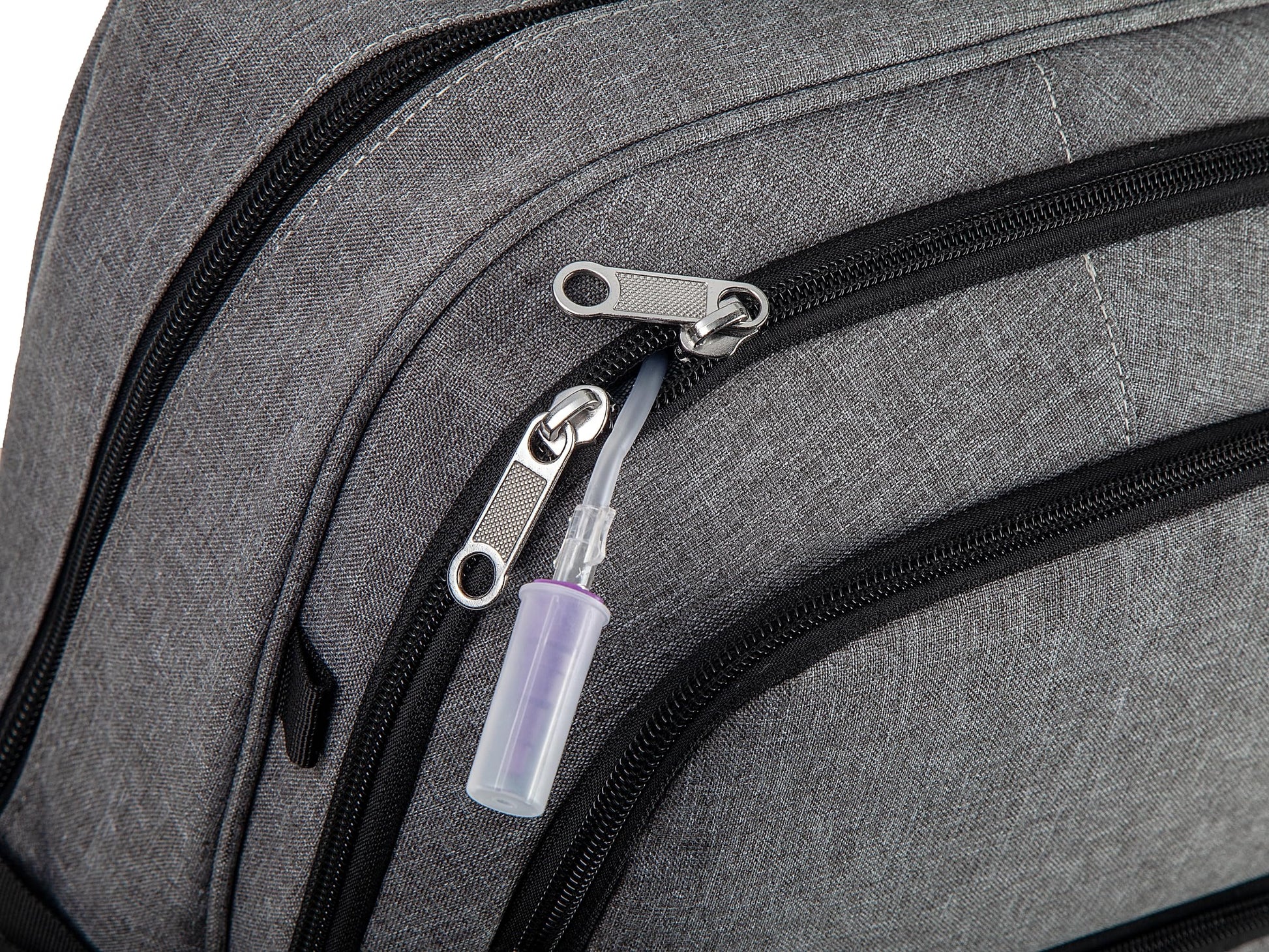 Meesyn water-resistant medical backpack displaying side profiles and compact storage design.