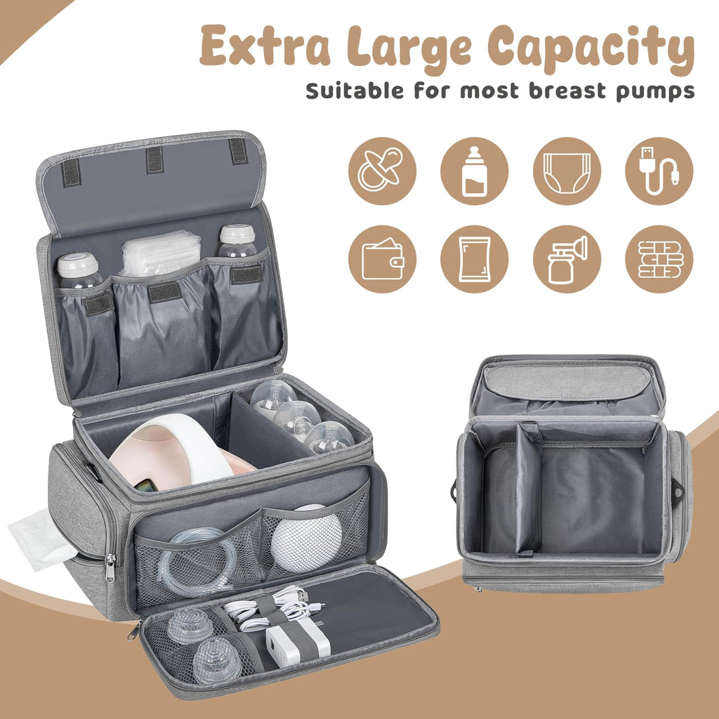 OCKLILY insulated breast milk cooler bag section holding bottles securely