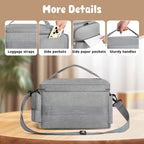 OCKLILY travel pumping bag showing side zipper pockets for accessories